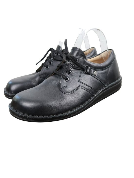 Finn Comfort Shoes - Finn Comfort 40 US 9 Black Leather Lace-Up Orthopedic Comfort Shoes Sneakers